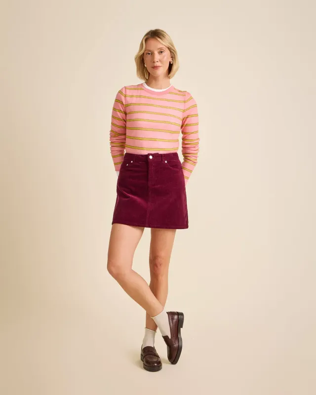 Cotélé Paris Tiny jupe velours prune