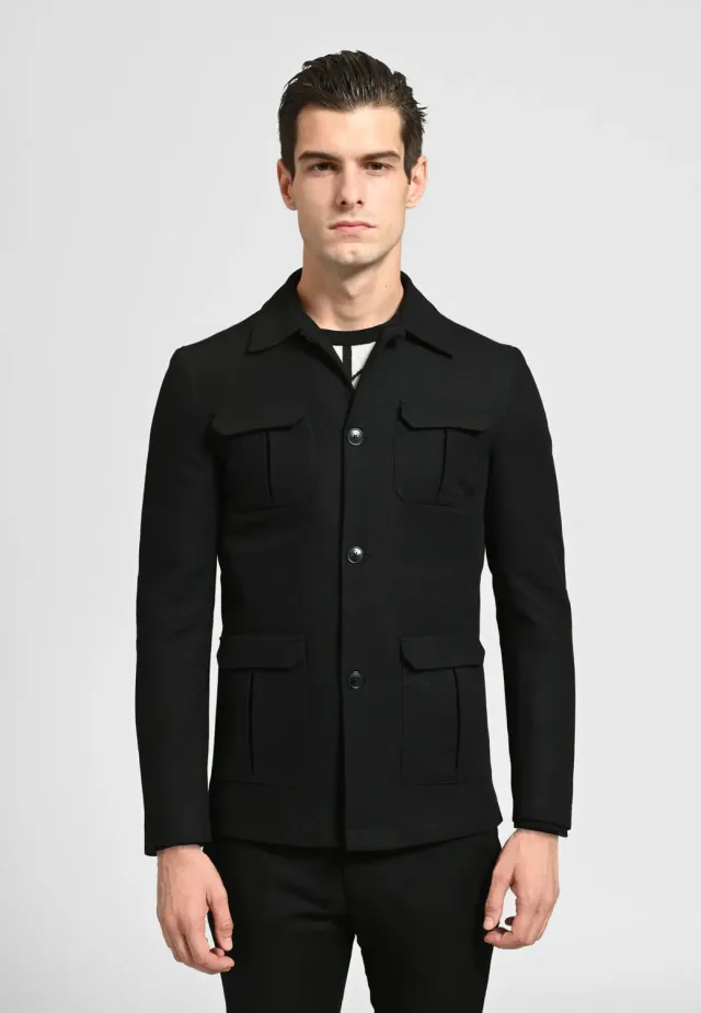 Pierre Talamon Saharienne veste noire homme poches