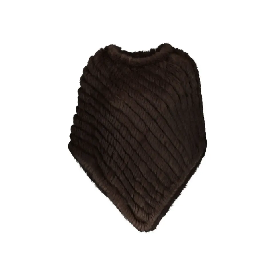 Oakwood Davos 56034 poncho fourrure marron foncé