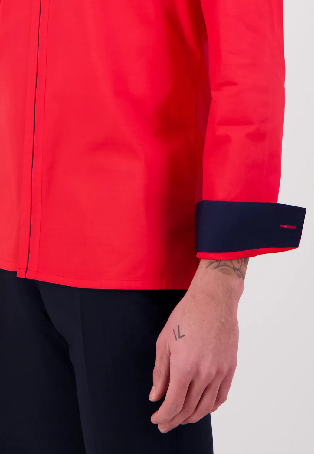 Pierre Talamon Contraste Rouge Navy chemise homme