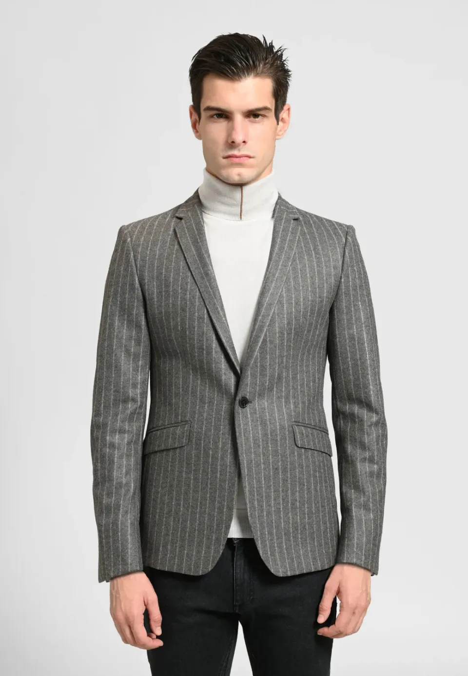 Pierre Talamon rayée beige veste tailleur