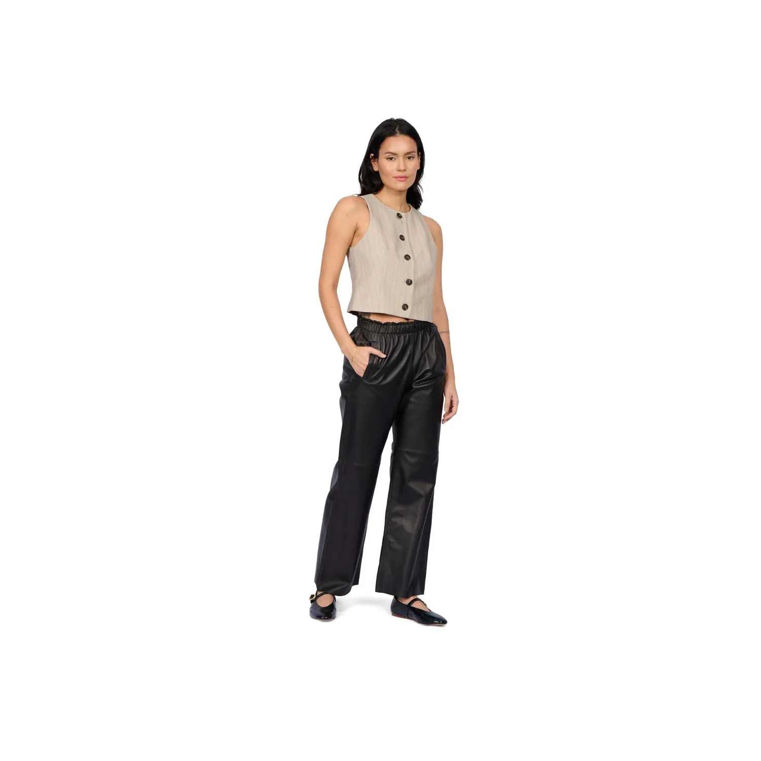 Oakwood Uranus 64599 pantalon cuir noir large