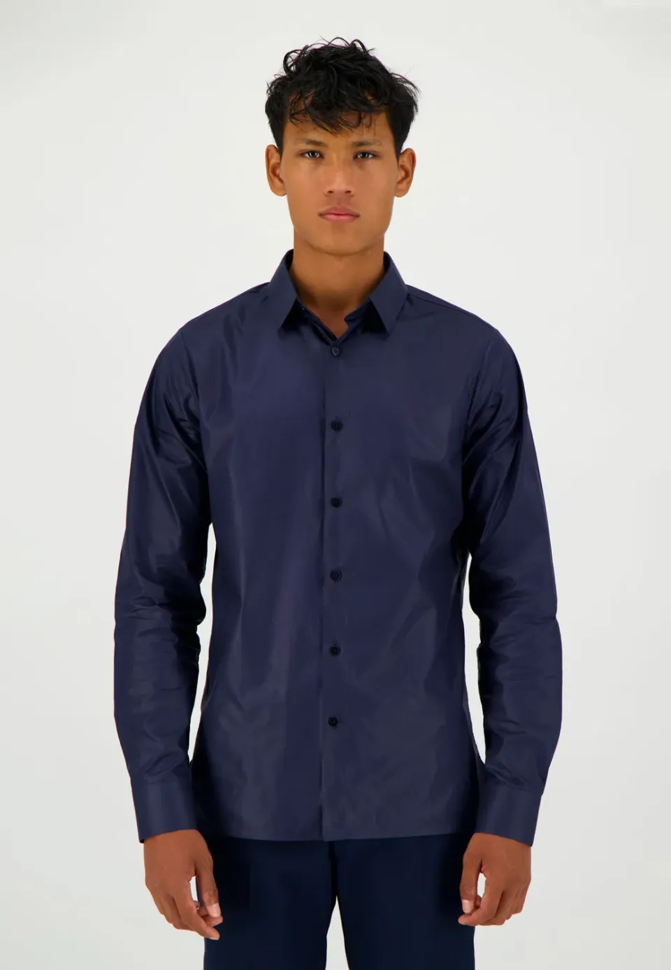 Pierre Talamon chemise glacée marine coton