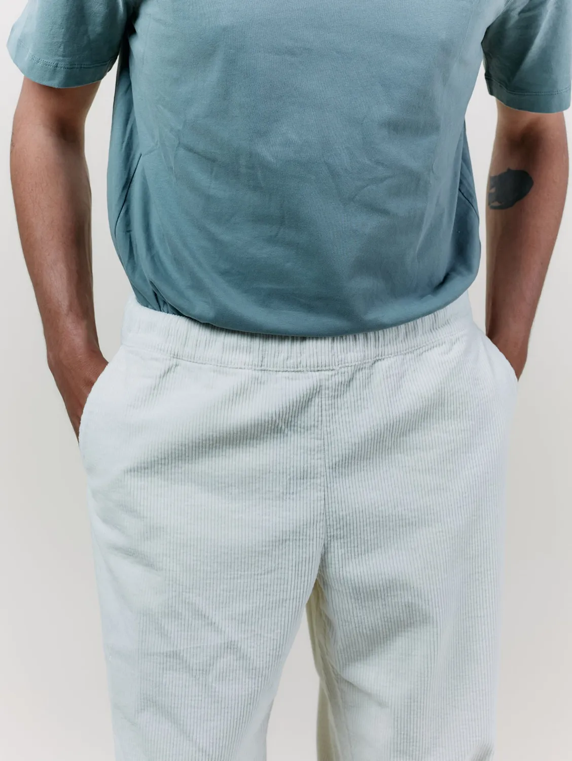Cotelé Paris Lazy pantalon homme blanc velours côtelé