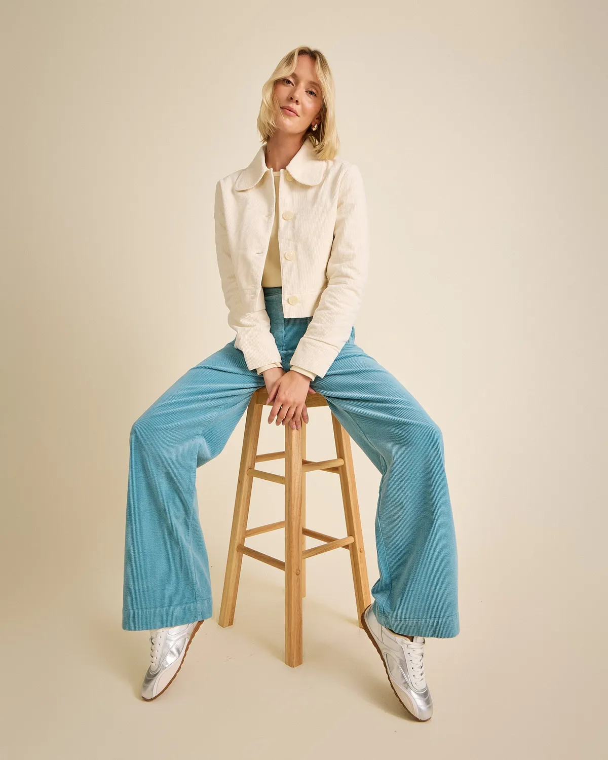 Cotelé Paris Daisy veste écru coton bio