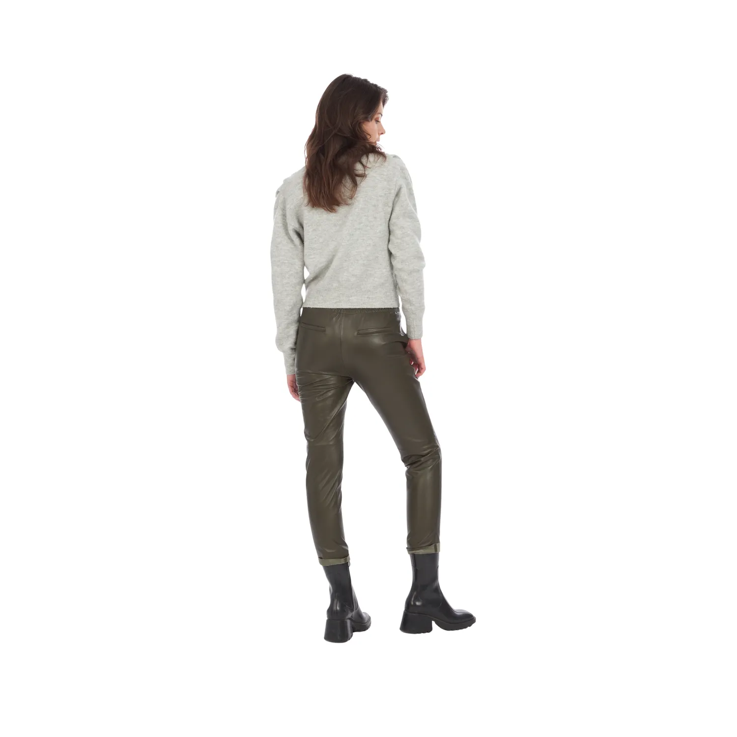 Oakwood Gift 63641 jogpant cuir kaki foncé femme
