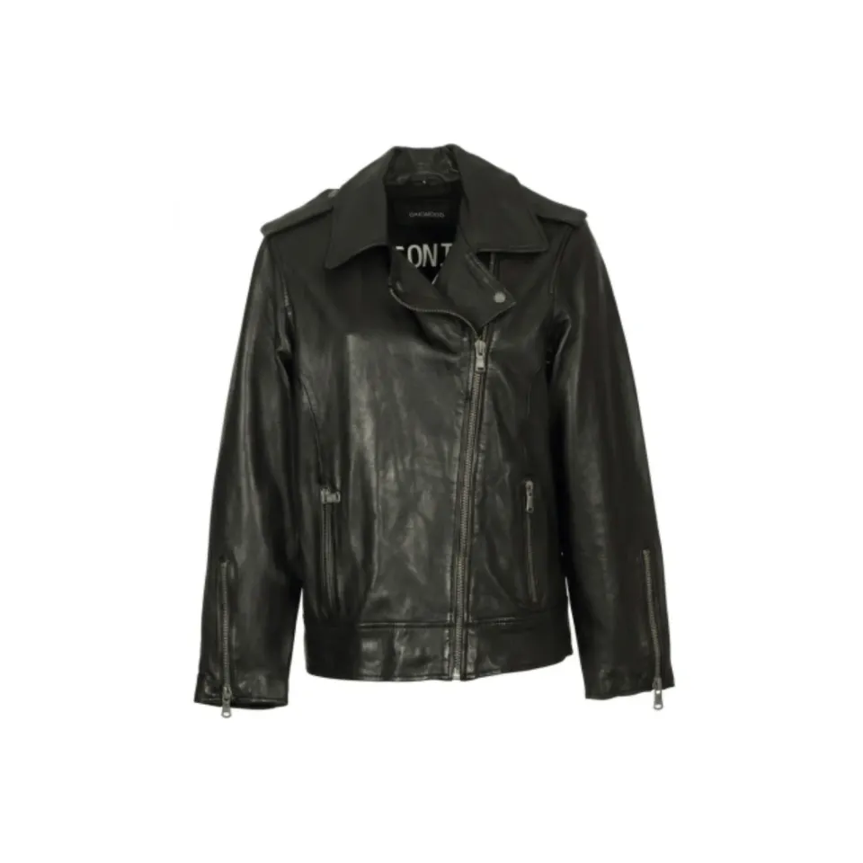 Oakwood Luna 65347 blouson cuir noir oversize