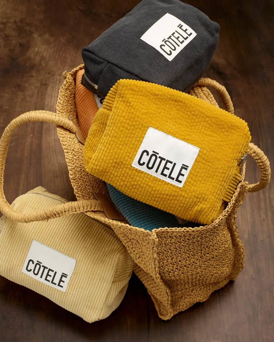 Cotelé Paris trousse de toilette miel velours bio
