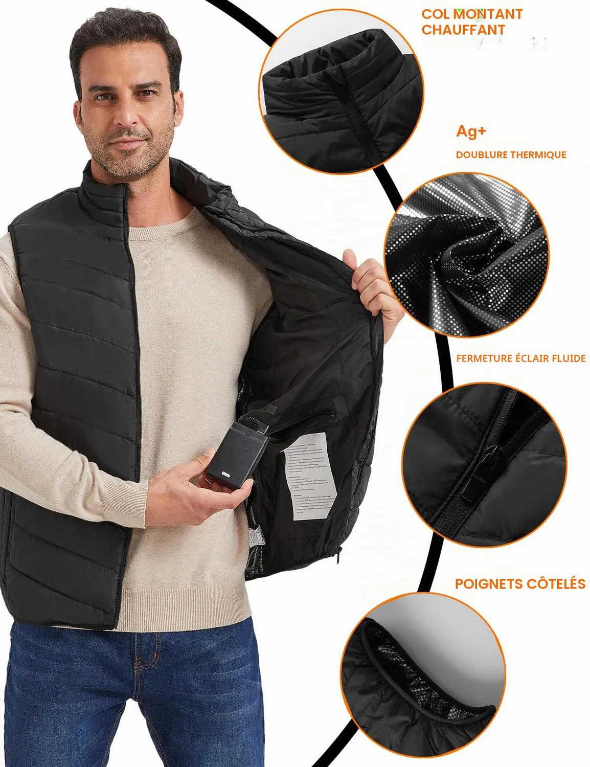 Vapesoon 15 Zones Gilet Chauffant Taille S Sans Batterie