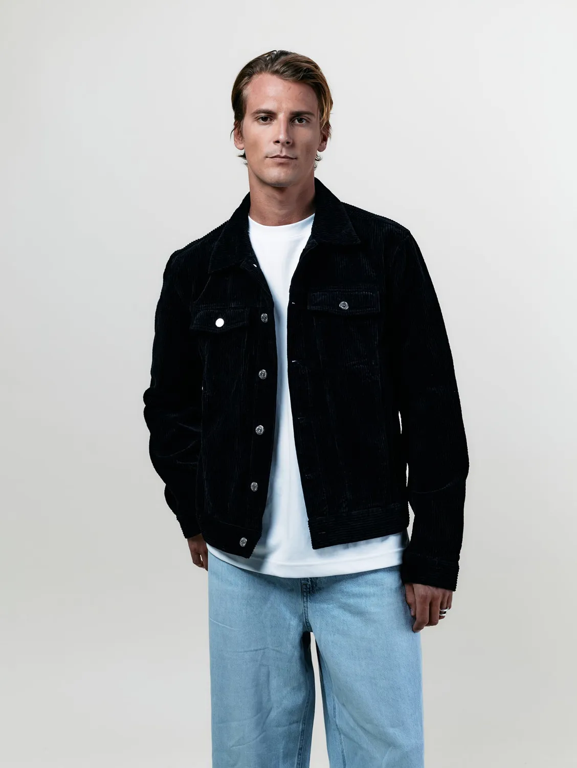 Cotelé Paris Jim veste trucker noire coton bio