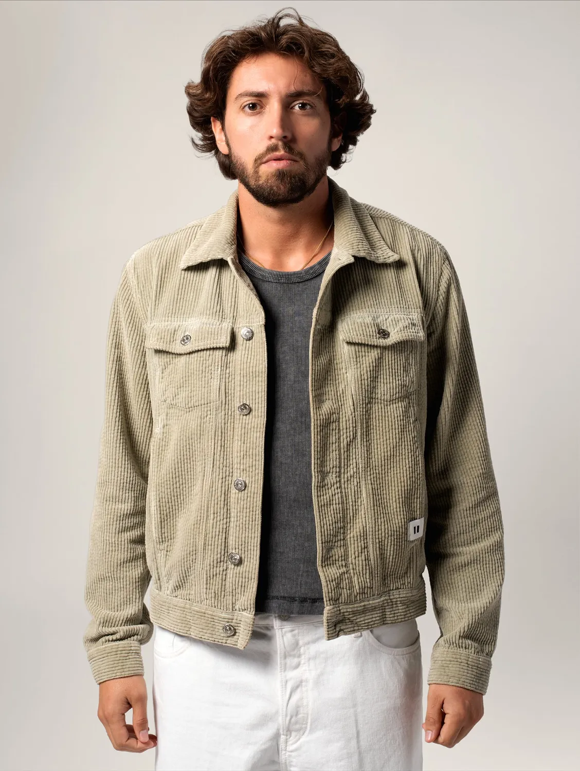 Cotelé Paris Jim veste homme sauge velours bio