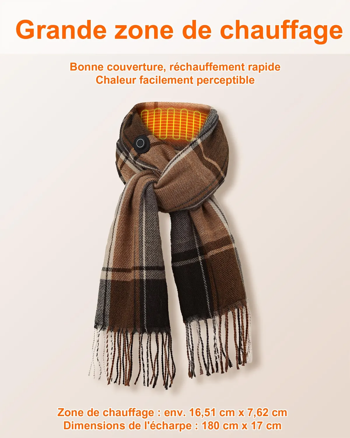 Vapesoon écharpe chauffante kaki batterie 6000mAh