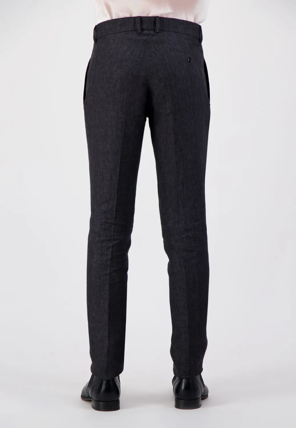 Pierre Talamon PIER11 pantalon lin gris coupe droite