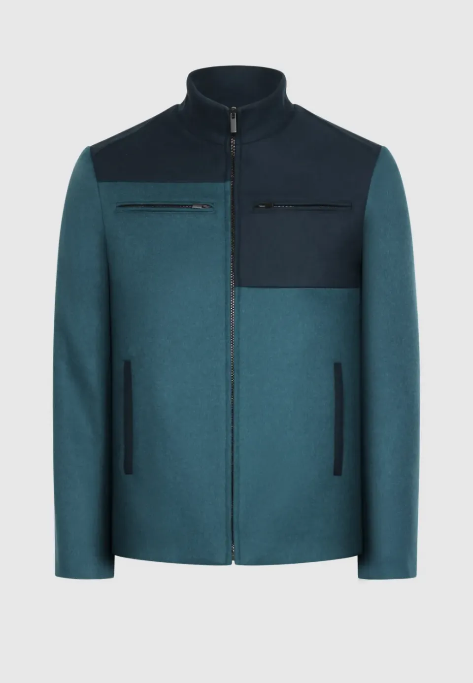 Pierre Talamon blouson géométrique bleu