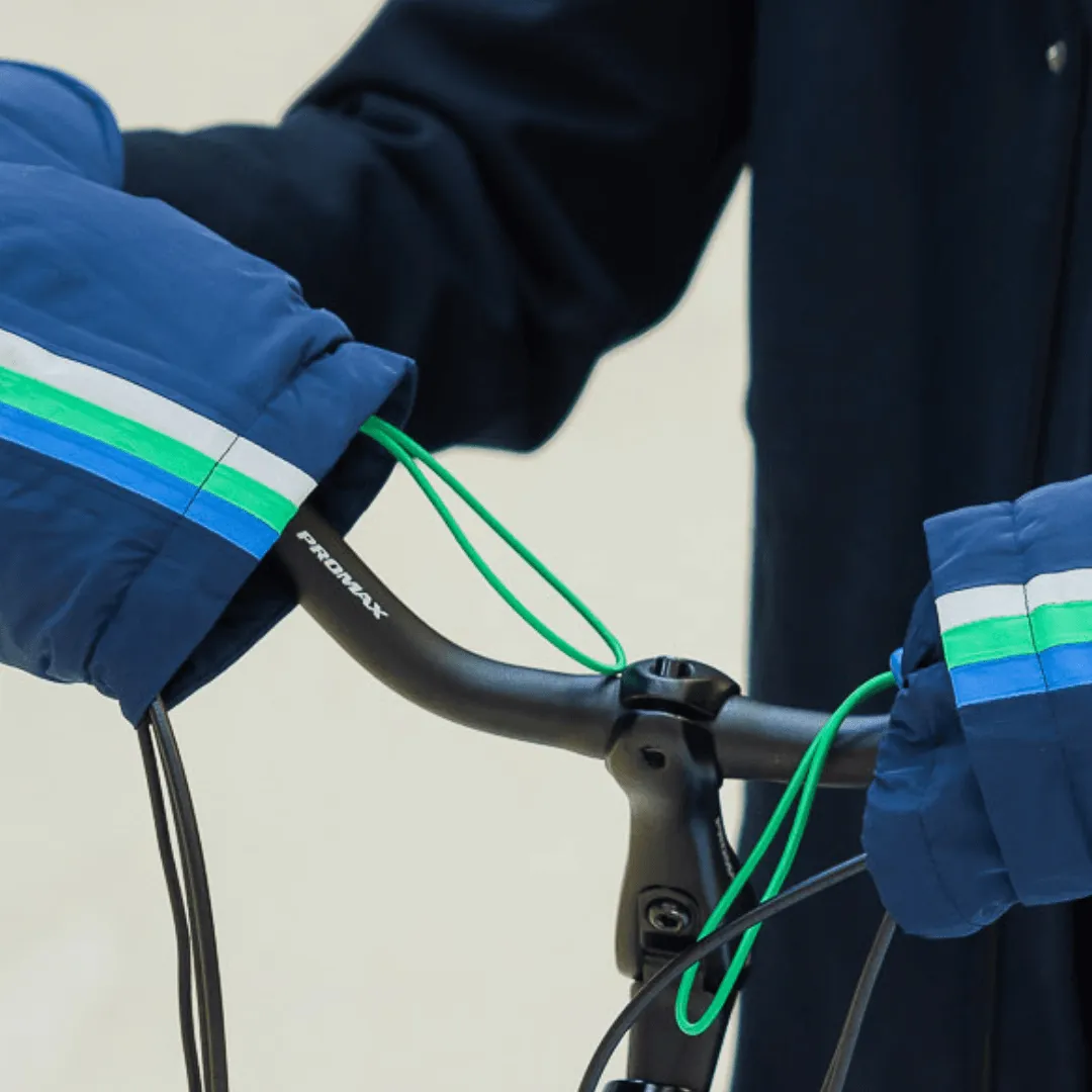 Le Temps des Grenouilles manchons vélo bleu marine imperméables