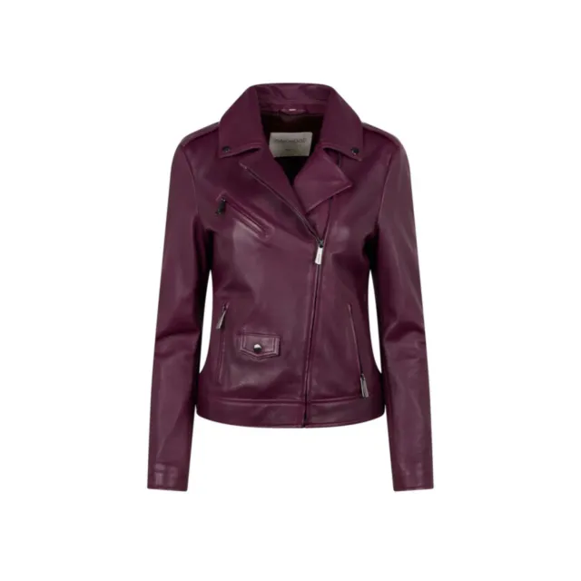 Oakwood Samba 65107 blouson cuir prune asymétrique