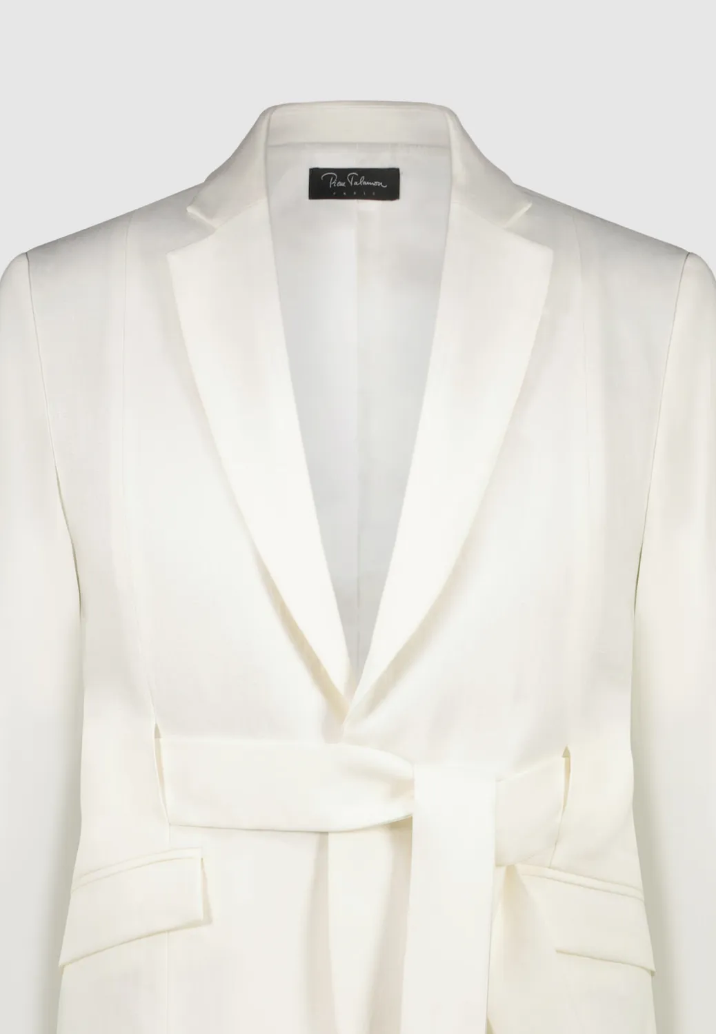Pierre Talamon veste ceinturée lin blanc
