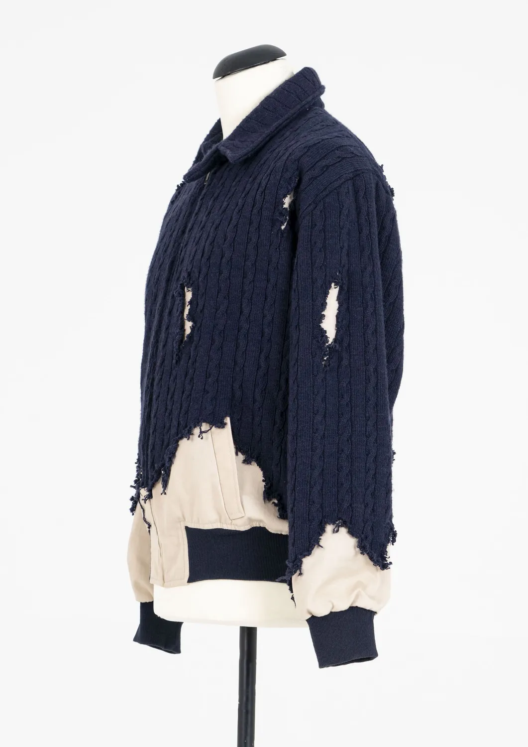 PAOLO LEDUC Mad Wool bomber marine maille cachemire