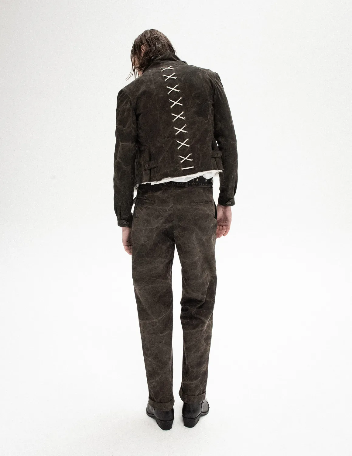 Paolo Leduc Hand Job pantalon marbré coton épais