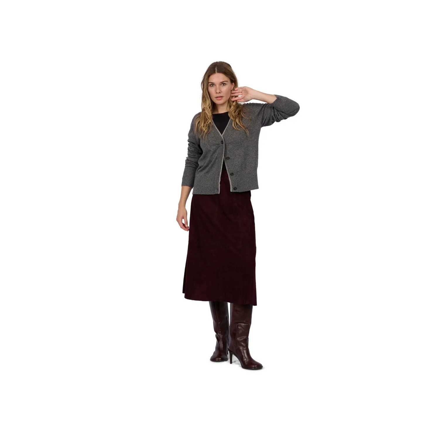 Oakwood Nahee 65186 jupe cuir chèvre porto 80cm