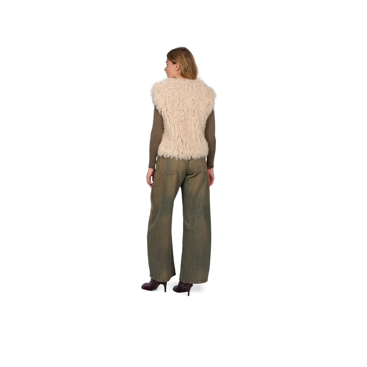 Oakwood Beth 65091 gilet fausse fourrure beige clair