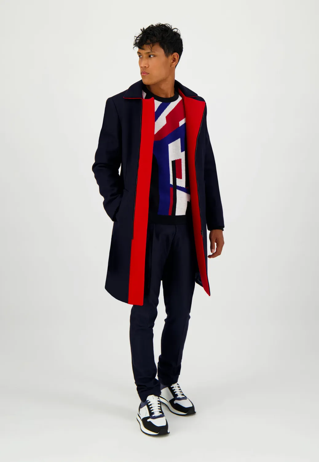 Pierre Talamon Perspective pull rouge manches longues