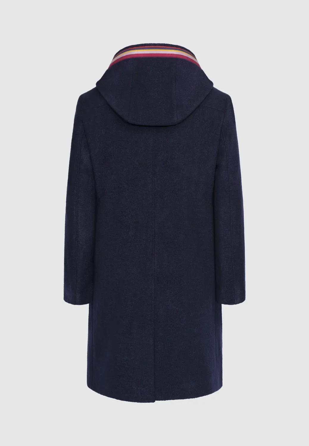Pierre Talamon Manteau Laine Bleu Marine Capuche Galon