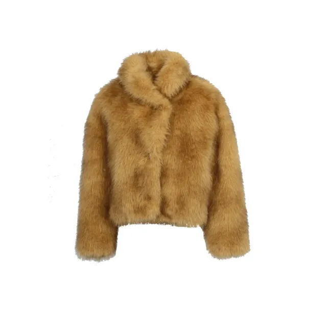 Oakwood June 65299 veste fausse fourrure taupe courte