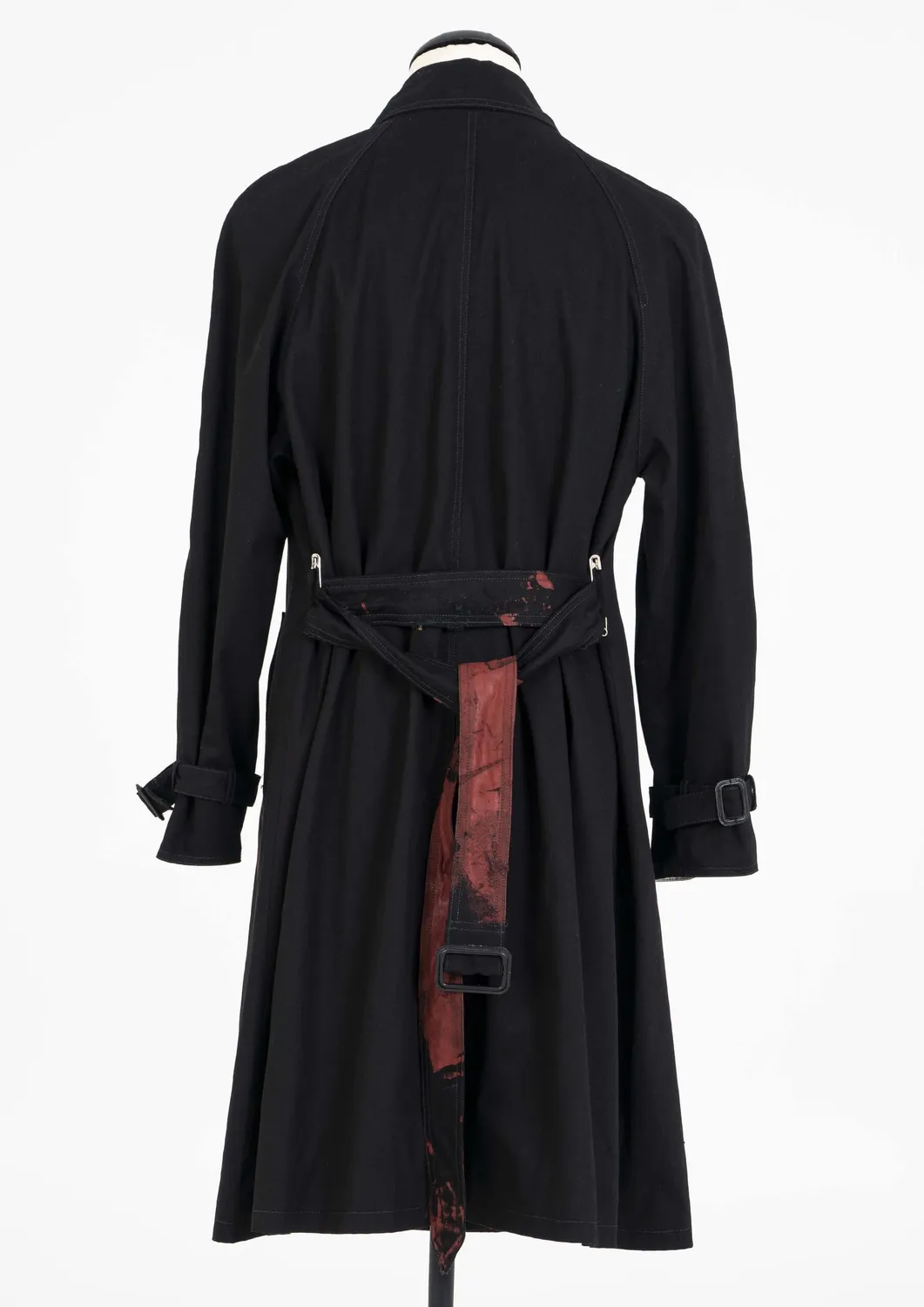Paolo Leduc Bleeding Trench manteau noir rouge coton