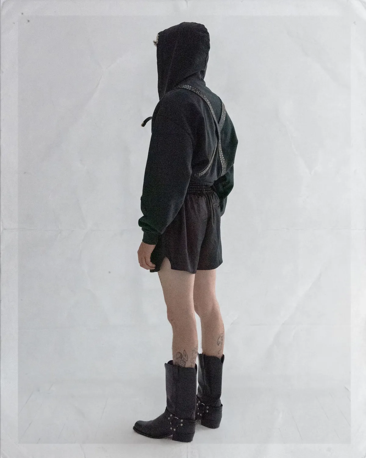 PAOLO LEDUC Parachute Kink hoodie noir sangles cloutées