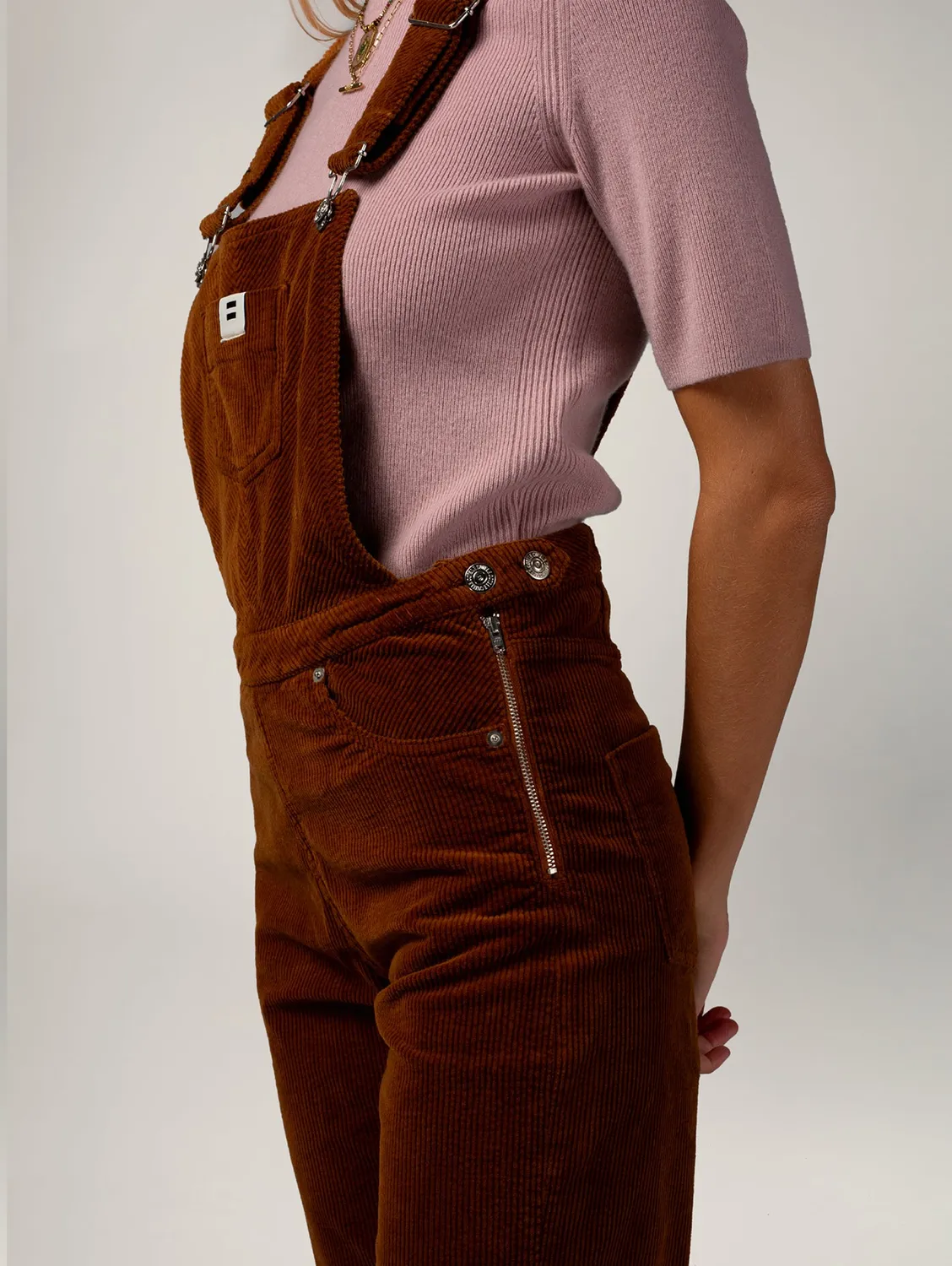 COTELÉ PARIS Mom salopette camel velours bio