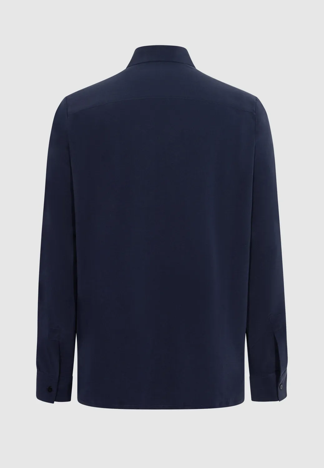 Pierre Talamon chemise crêpe de soie bleu marine