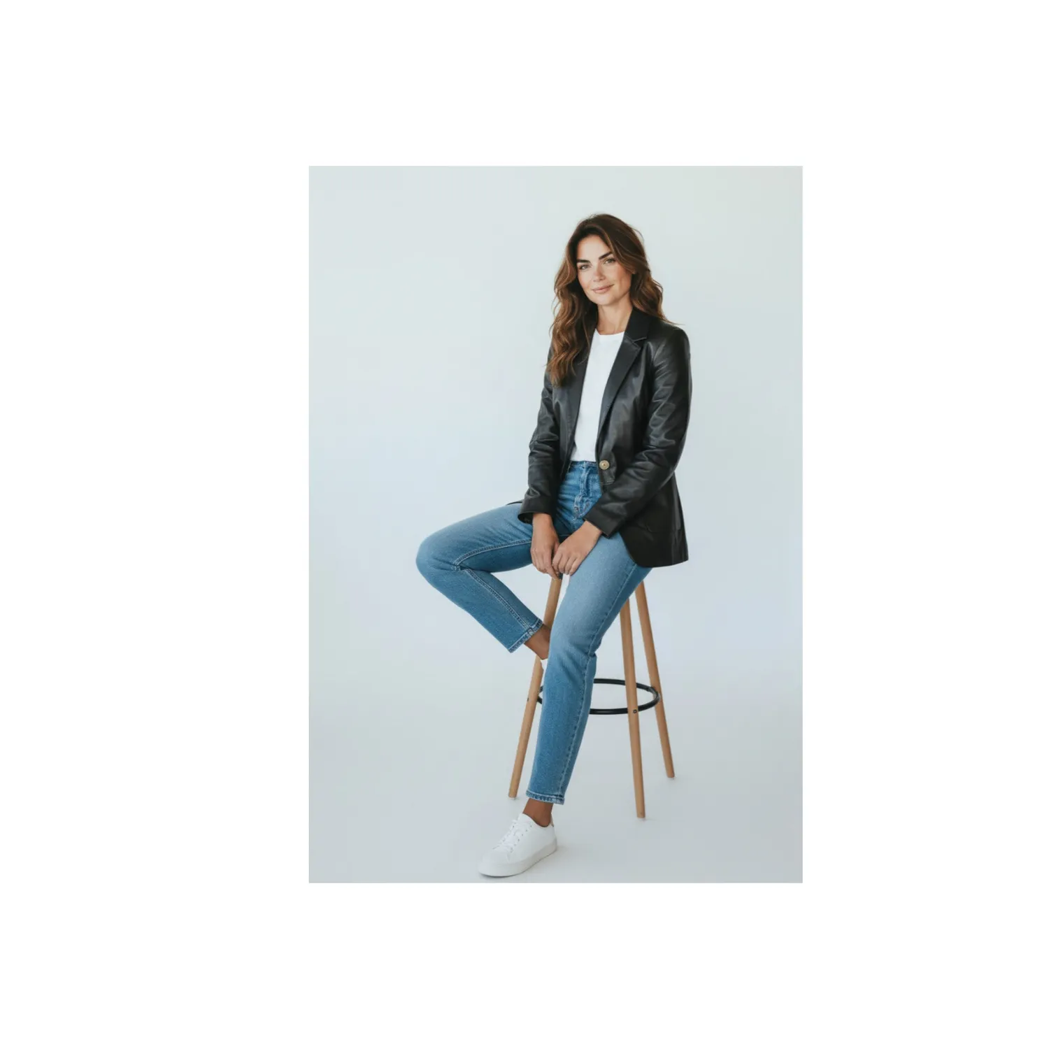 Oakwood Felicia 65215 veste cuir noir cintrée