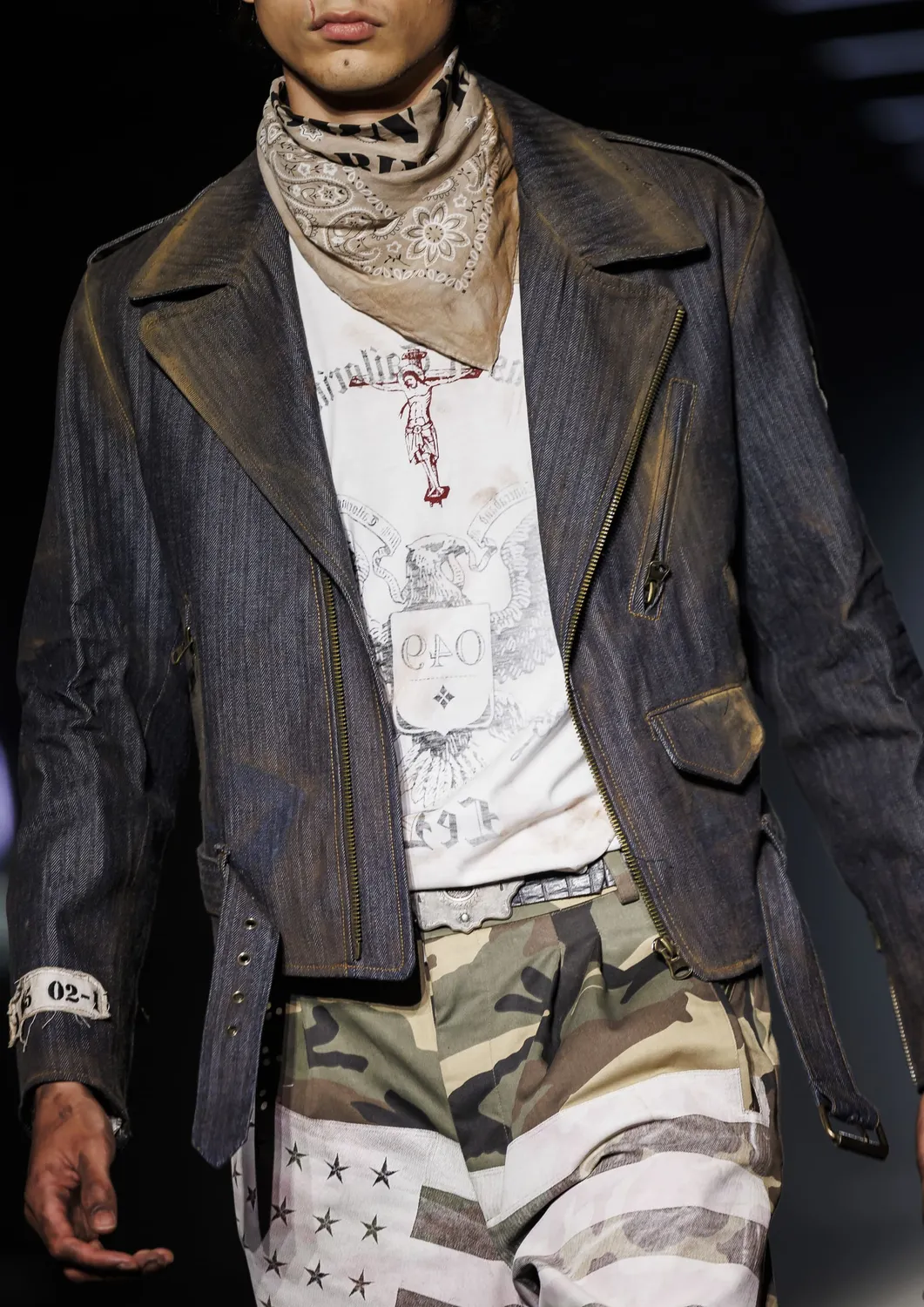 Paolo Leduc Sons of Tailoring perfecto denim bleu peint
