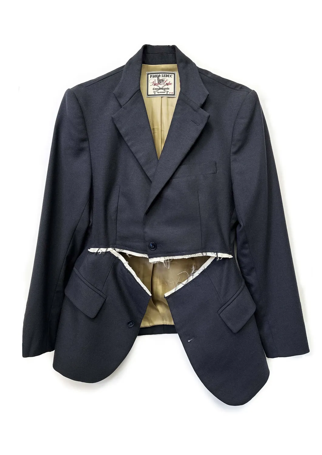 PAOLO LEDUC The Cuts blazer bleu laine sur mesure