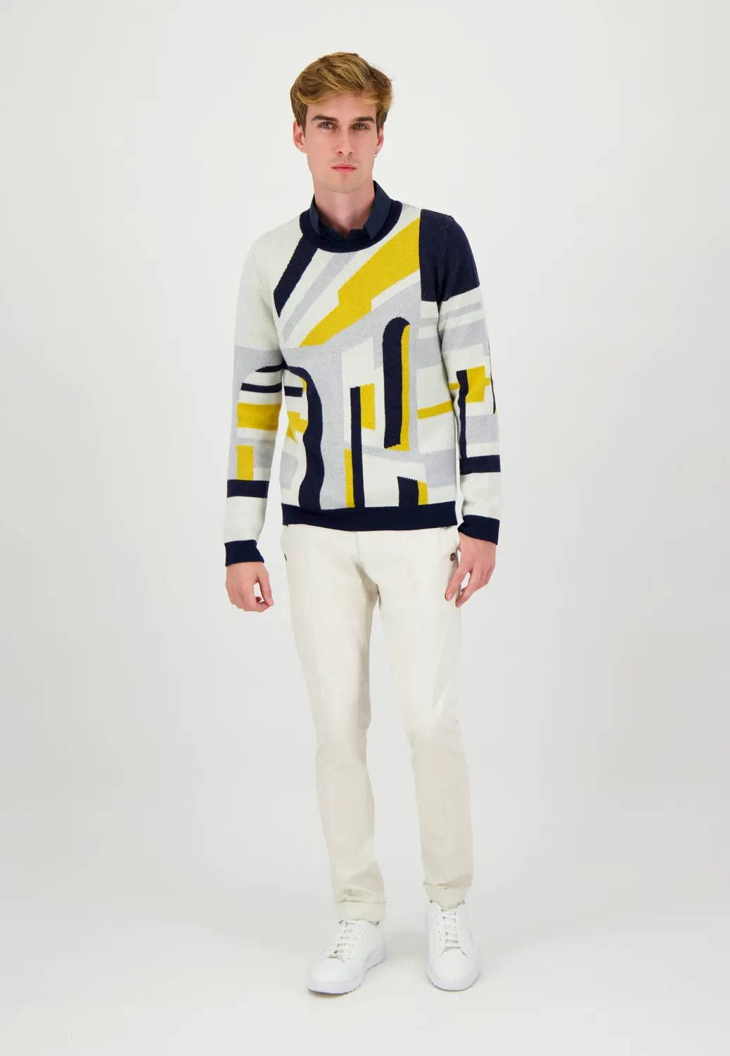 Pierre Talamon Perspective jaune pull jaune graphique