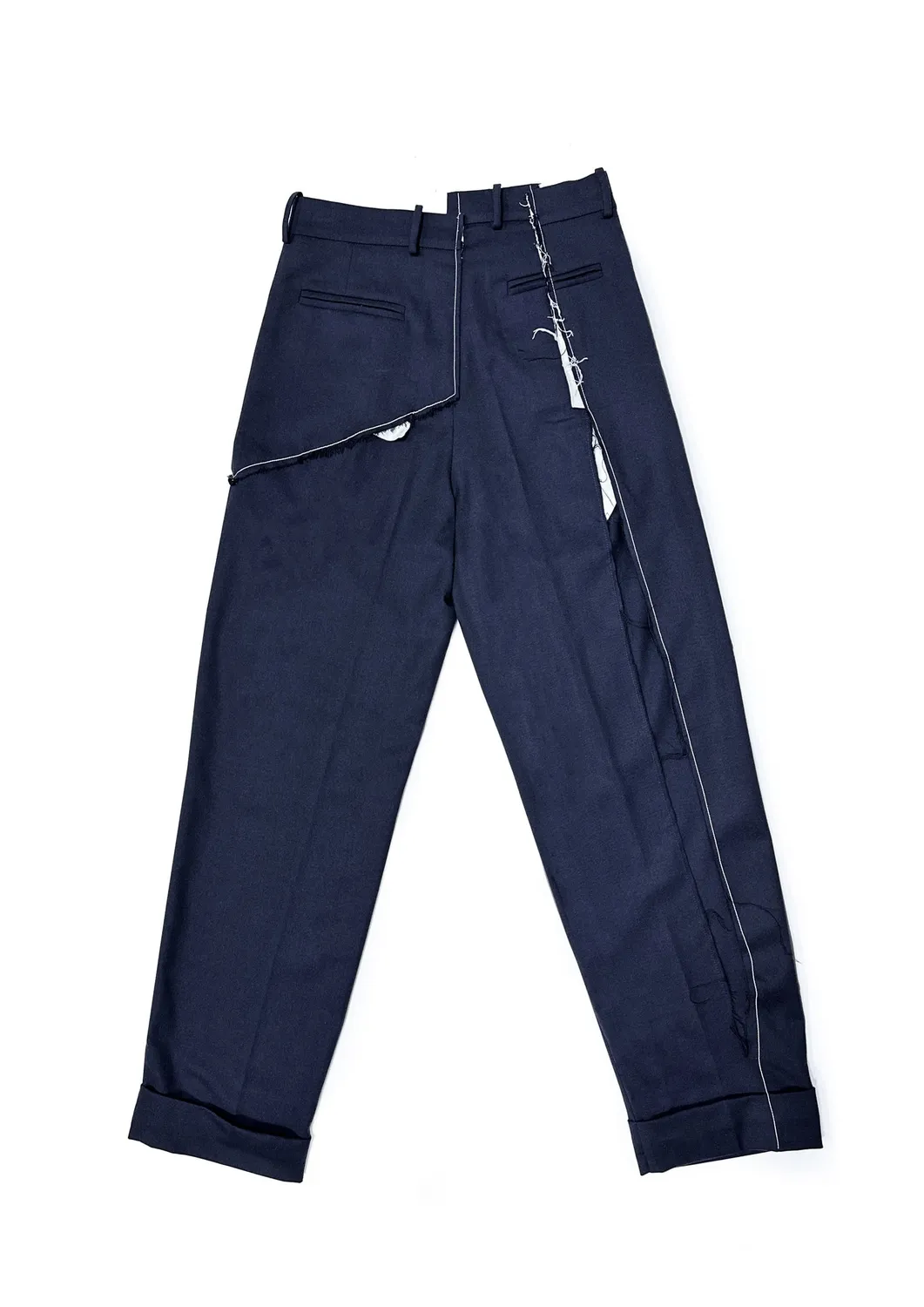 Paolo Leduc Twisted pantalon tailleur laine bleu marine