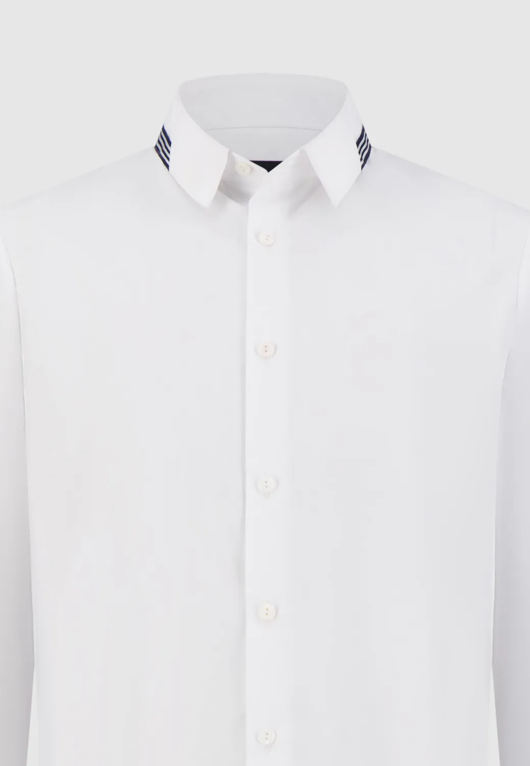 Pierre Talamon chemise blanche col galon homme