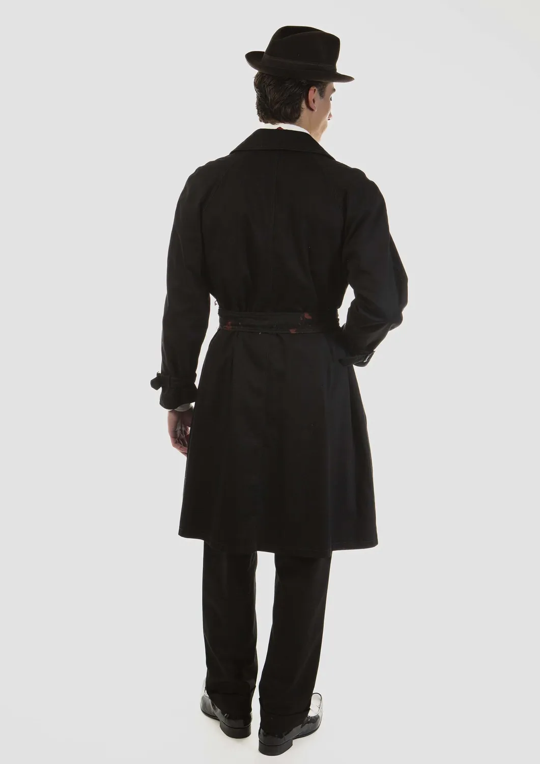 Paolo Leduc Bleeding Trench manteau noir rouge coton