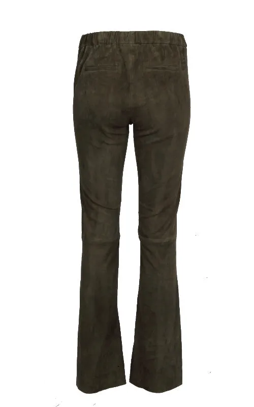 Oakwood Freya 64728 pantalon cuir kaki stretch