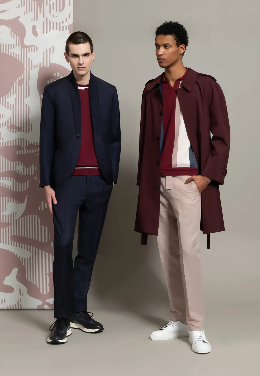 Pierre Talamon polo rayures multicolores bordeaux coton
