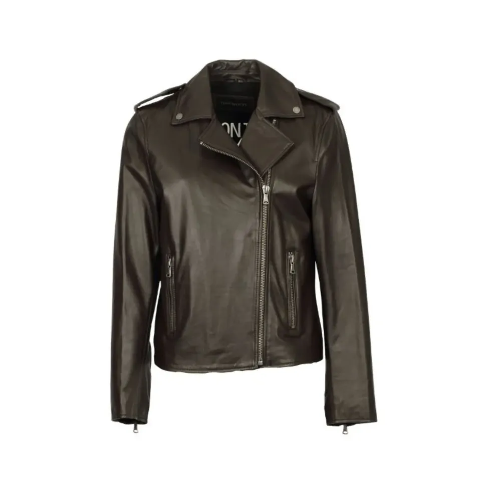 Oakwood Shake 65317 blouson cuir choco asymétrique