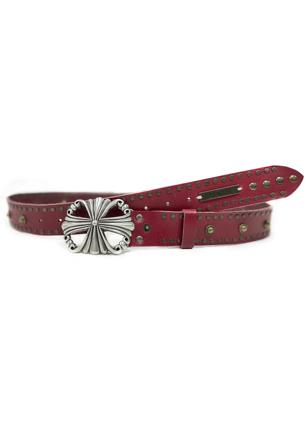 Paolo Leduc Fetish ceinture cuir rouge cloutée
