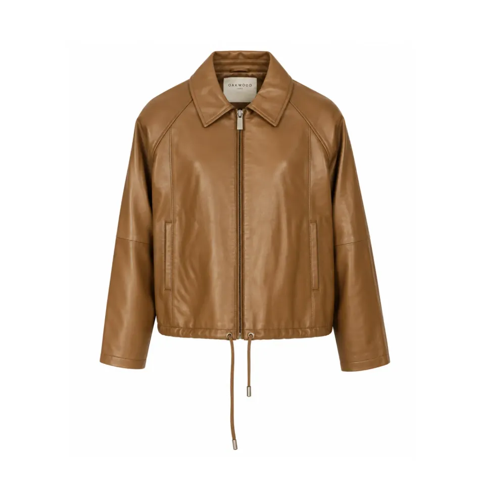Oakwood Melrose 65314 blouson cuir marron clair mouton