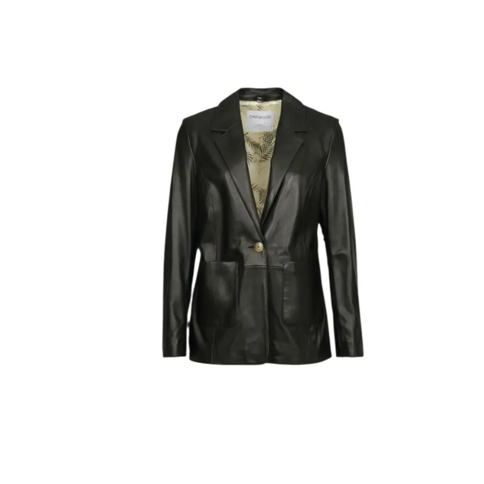 Oakwood Felicia 65215 veste cuir noir cintrée