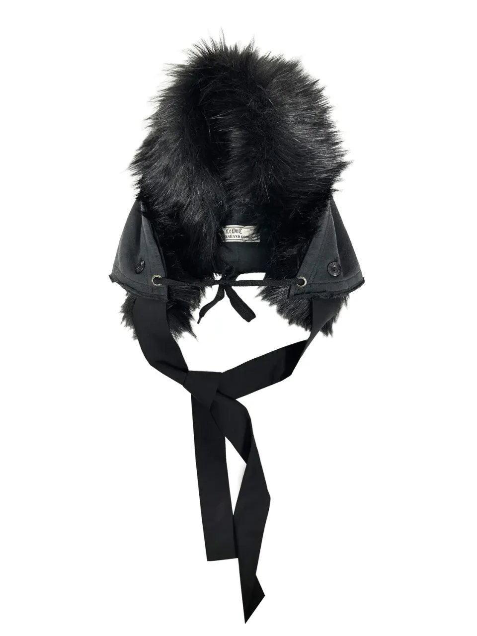PAOLO LEDUC Fur hood capuche noire coton bio