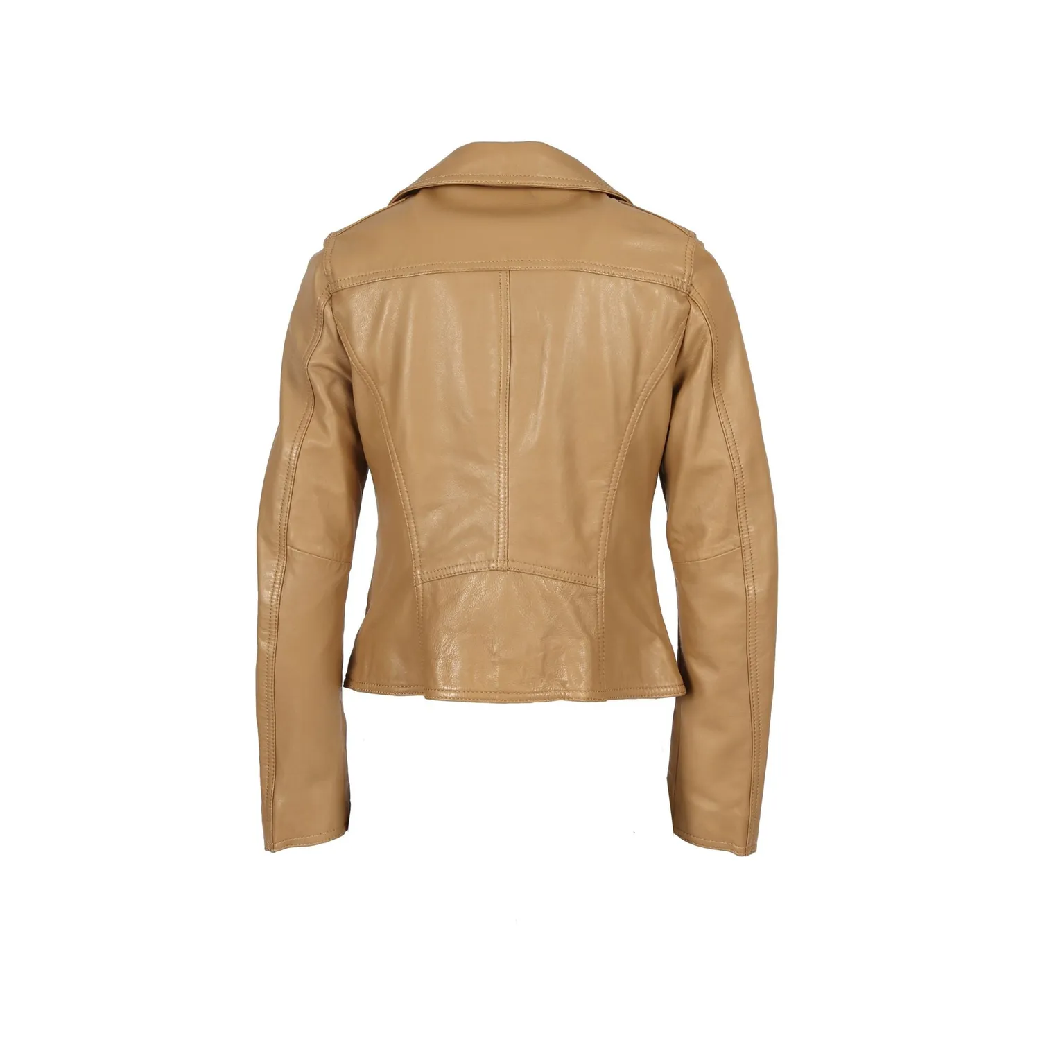 Oakwood Clips 64624 blouson cuir noisette asymétrique