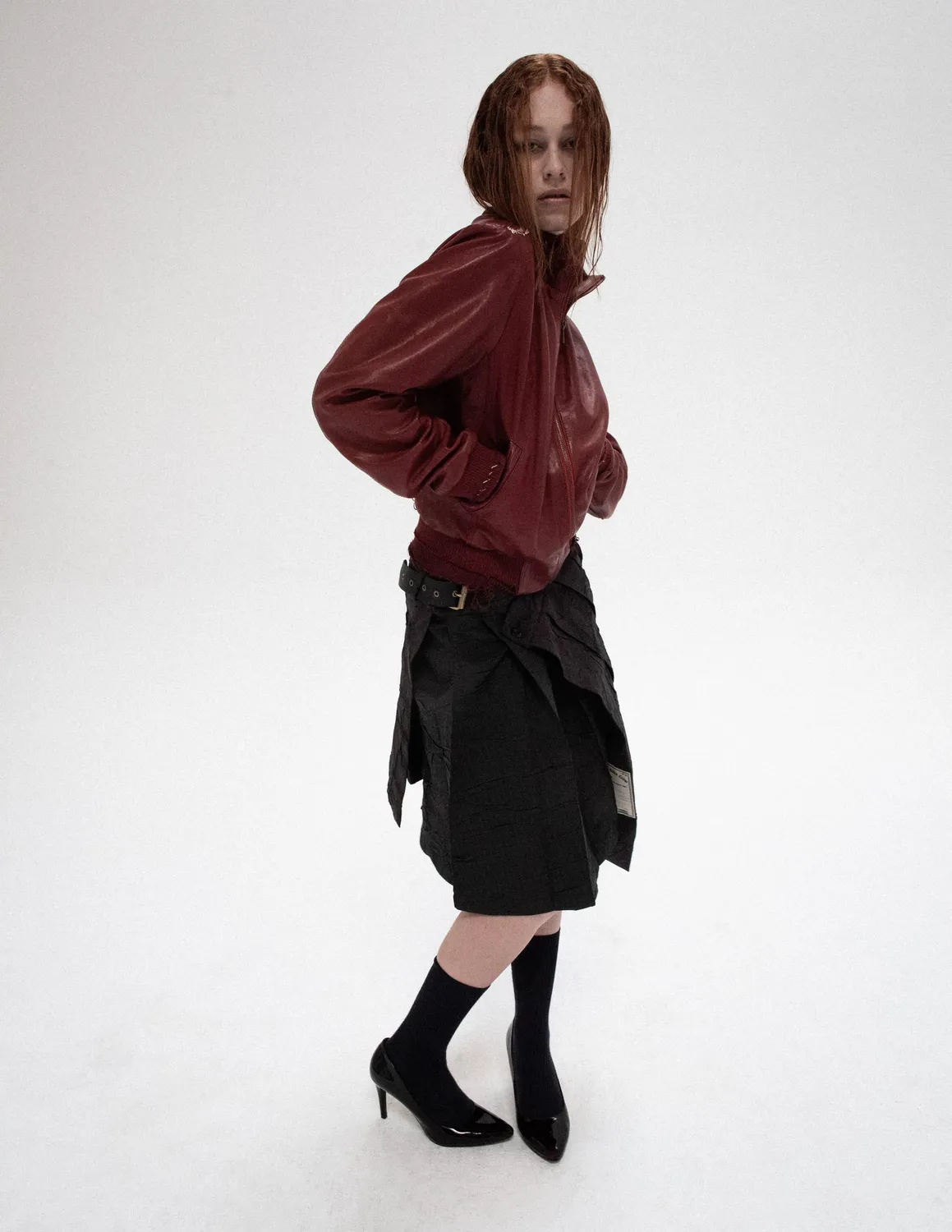 Paolo Leduc The Mayhem bomber cuir rouge nappa