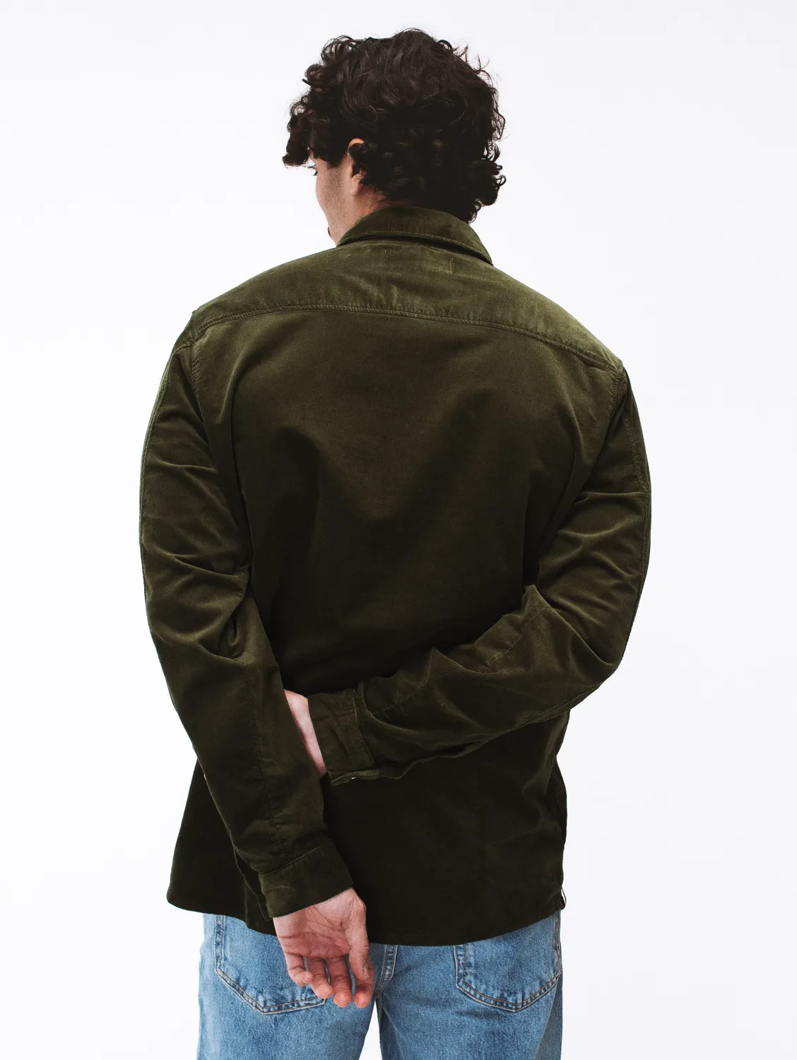 Cotélé Paris Milleraie chemise velours vert olive