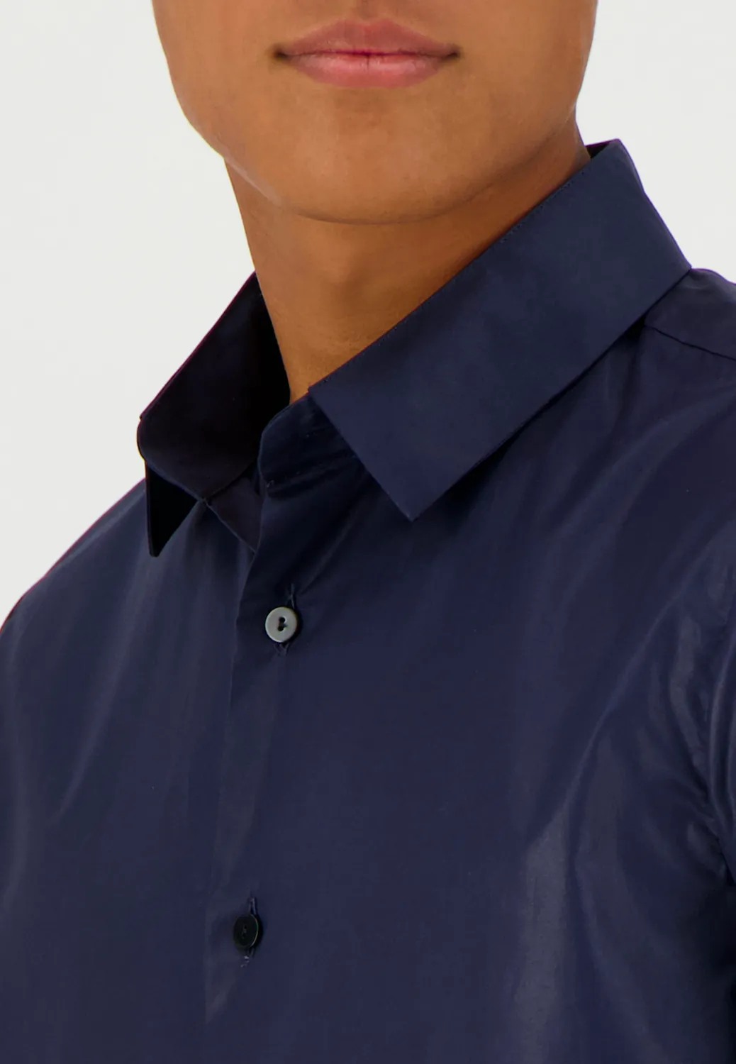Pierre Talamon chemise glacée marine coton